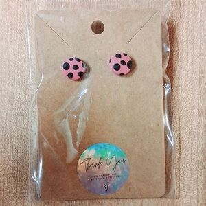 Pink Polka Dot Earrings